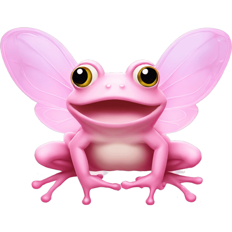 Light pink Fairy frog with wings emoji