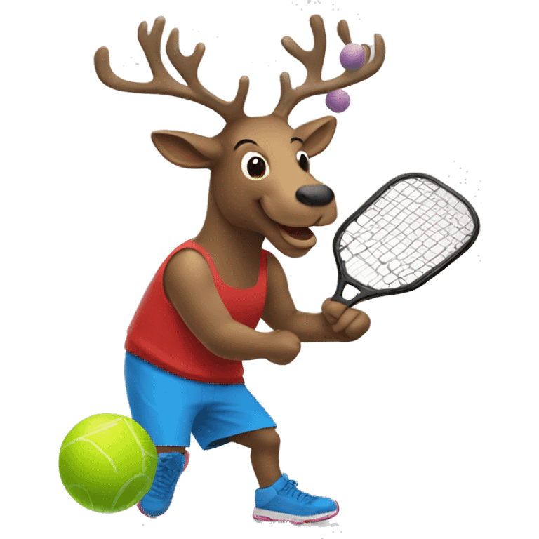 Reindeer playing pickleball  emoji