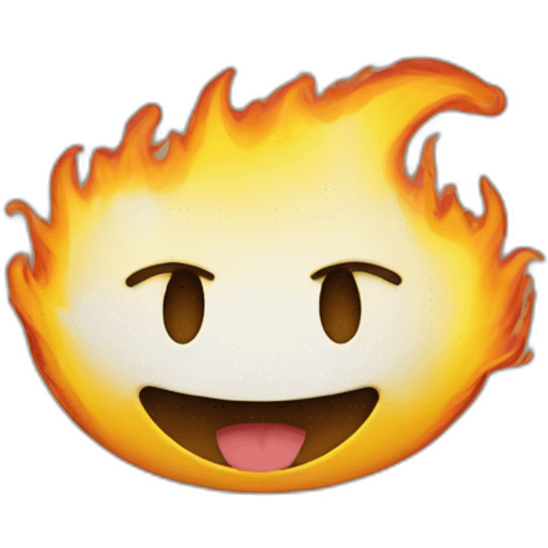 a smiley burning  emoji