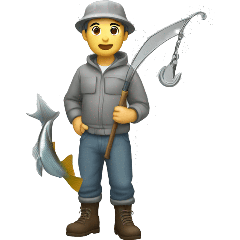 Silver color fishermanhook emoji