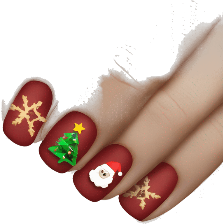 Christmas nails emoji