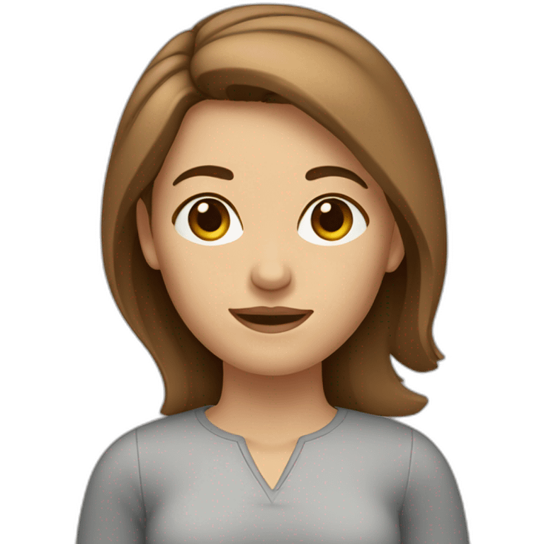 caucasian brown-haired woman emoji