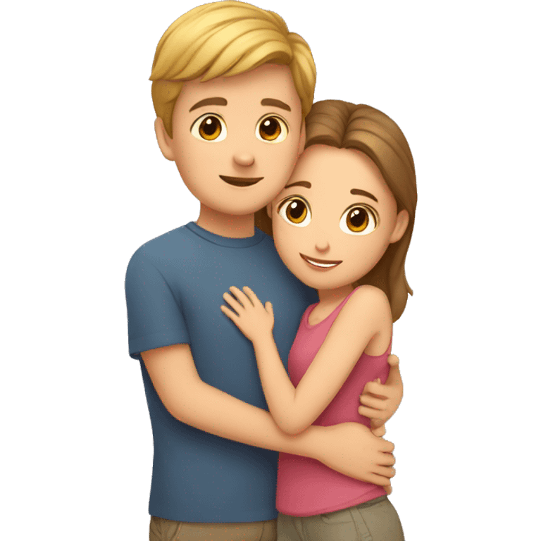 boy and girl cuddling emoji