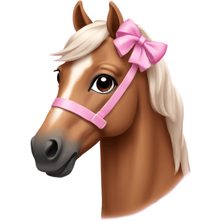 Horse with light pink bow  emoji