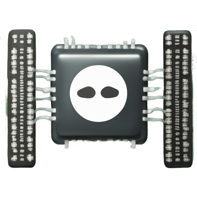 A integrated circuit in for of DIP with 8 pins for example it should look like ne555 timer ic emoji