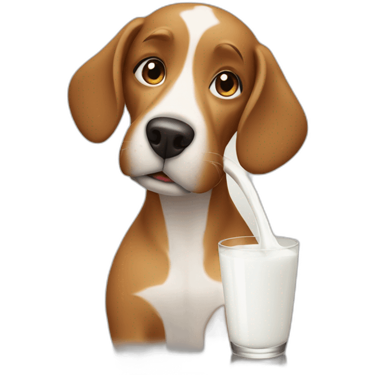 Dog drinking milk emoji