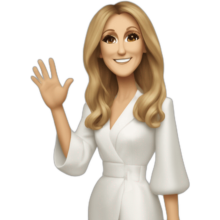 Céline Dion Saying hello emoji