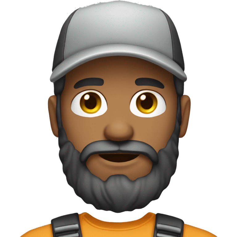 Bearded male wearing a trucker ha emoji