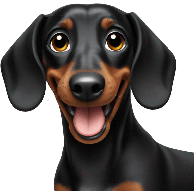 Cheerful Black dachshund emoji