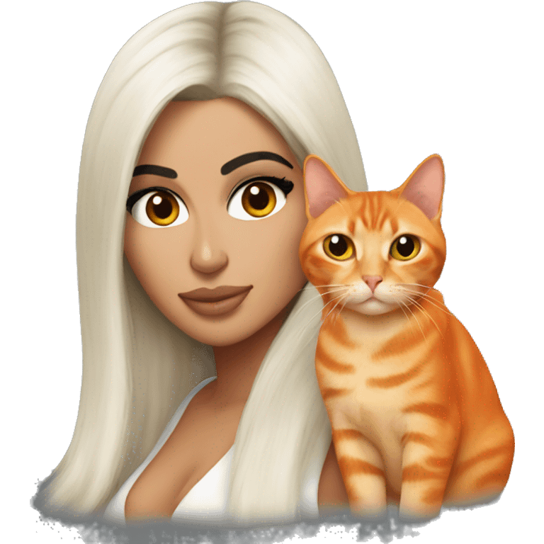 Kim kardashian with orange cat  emoji