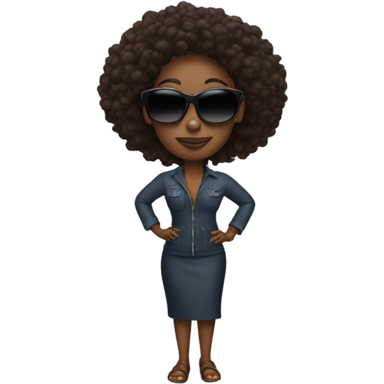 Black woman standing with sunglasses  emoji