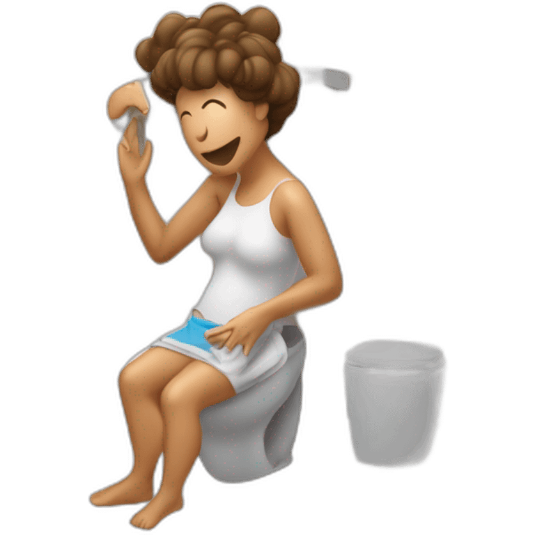 Maman qui fait caca dans les toilettes emoji