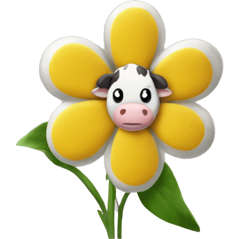 Cow print flower emoji