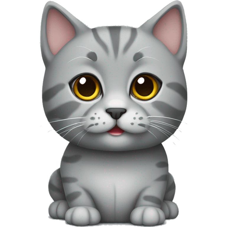 Cute grey Scottish cat emoji