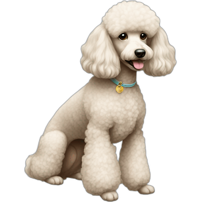 Dog Standart Poodle full body emoji