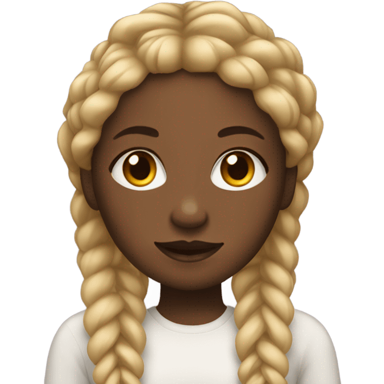 Black girl with blonde and black braids emoji