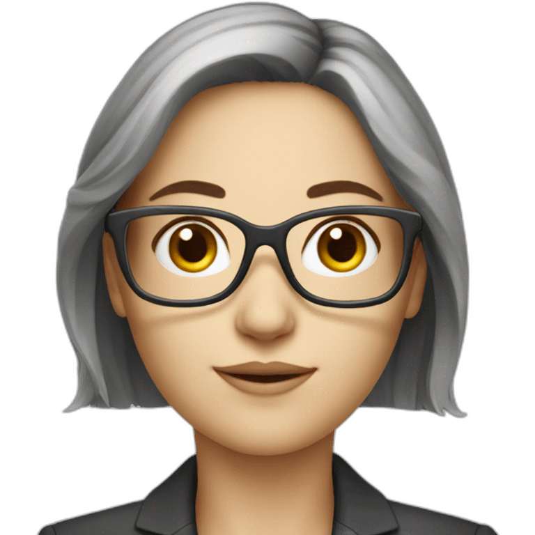 french financial controller girl with glasses emoji