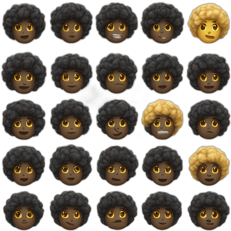 Personne noir qui ramasse du coton emoji