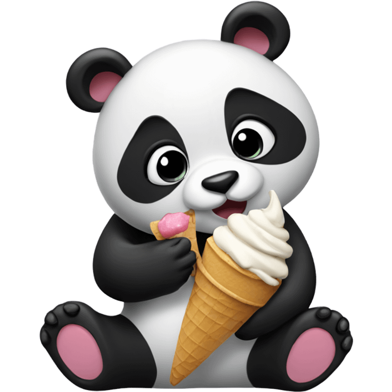 Panda eating ice cream emoji