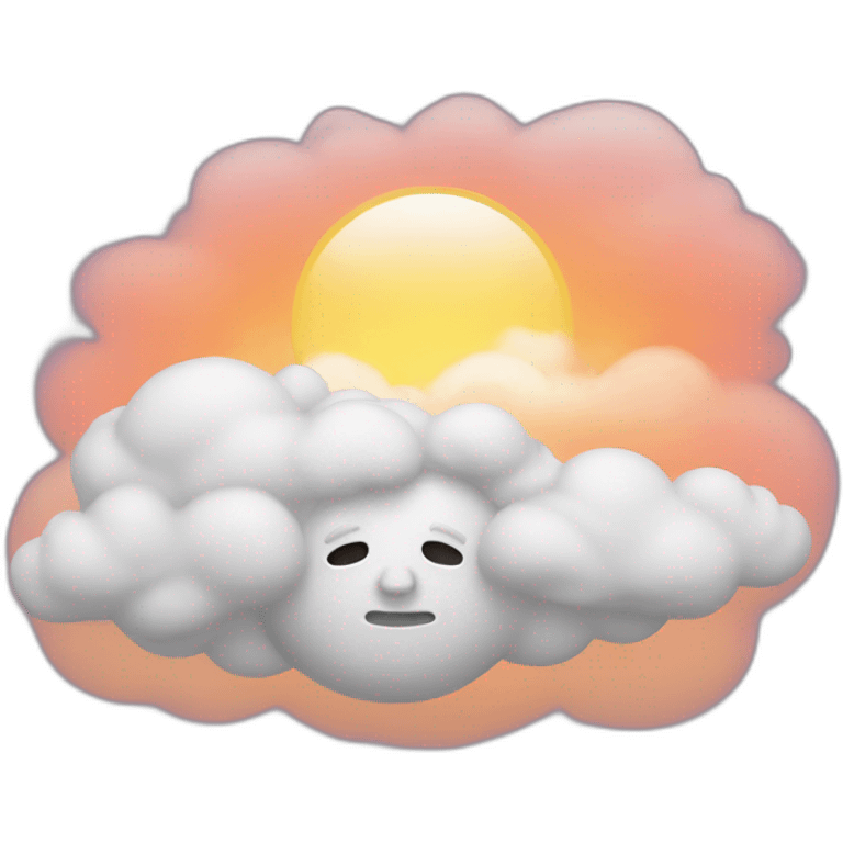 white face covered with sunset cloud emoji