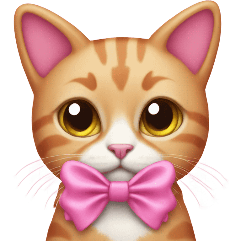 pink cat with bow emoji