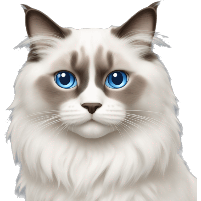 Ragdoll Cat White Fluffy Blue eyes emoji