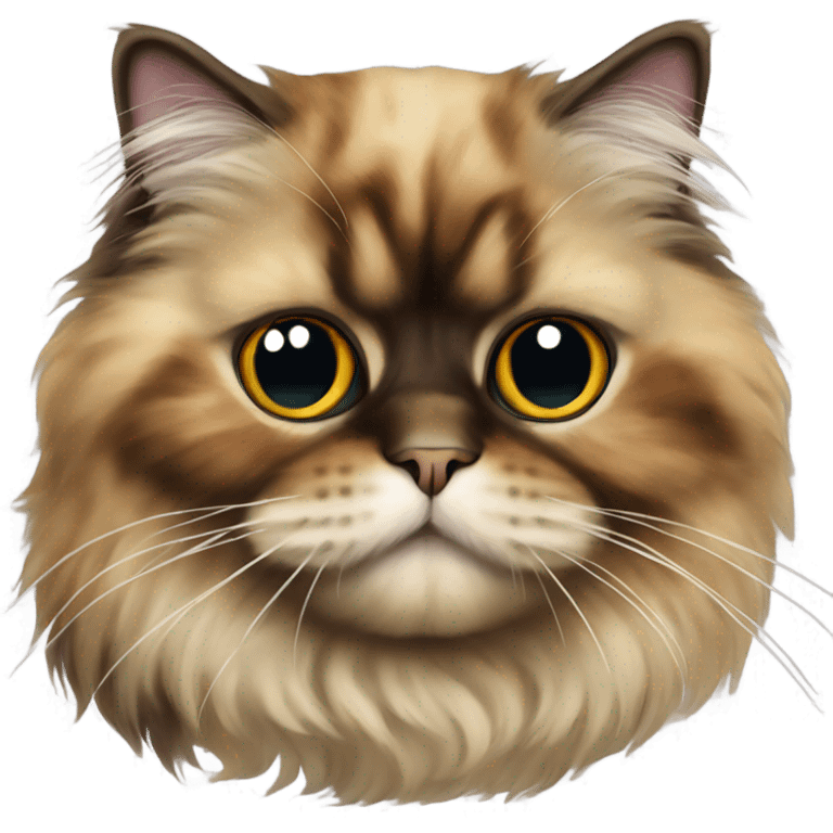 tortoiseshell persian cat with body emoji