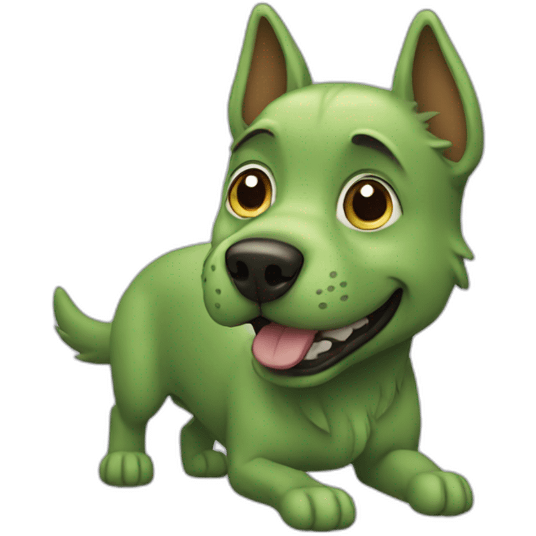 green dog emoji