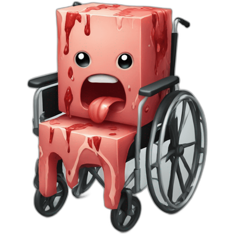 Sad meat cube angry blood big wheelchair emoji