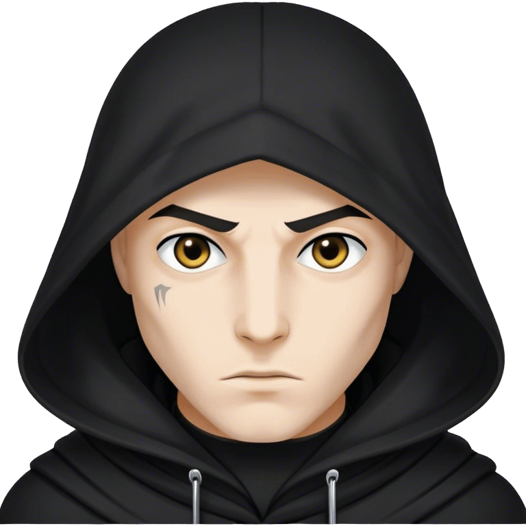 A hooded assassin in black, only his piercing eyes visible emoji