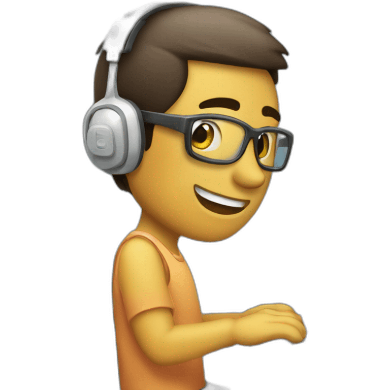 chico usando computadora emoji