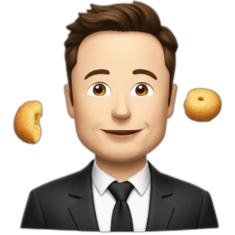 Elon Musk qui mange des croquettes emoji