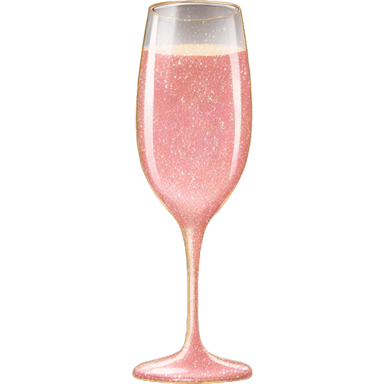 Rose pink champagne glass with glitter  emoji