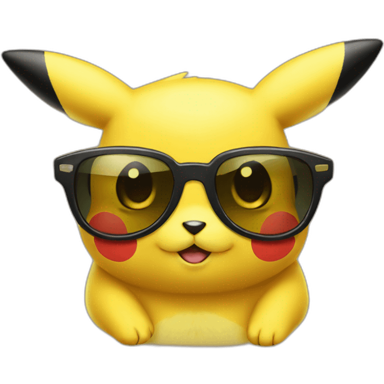 Pikachu with sunglass emoji