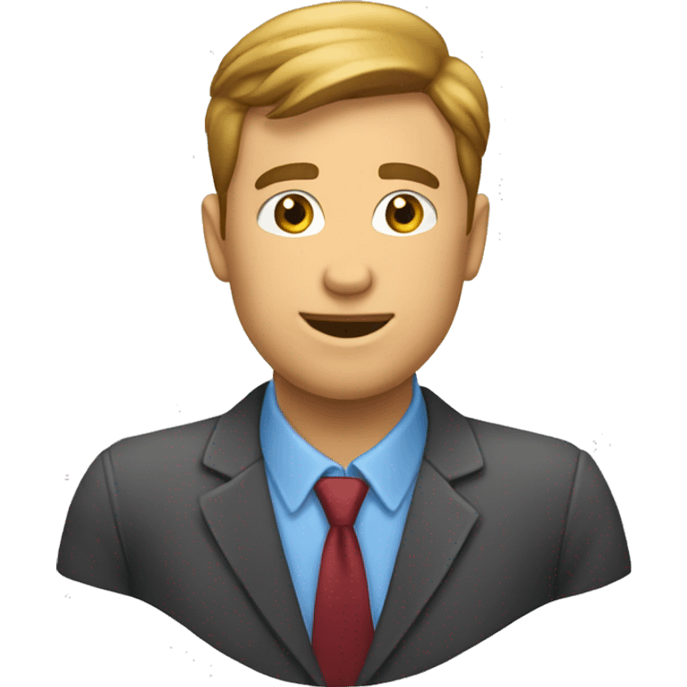 un homme assis derriere un bureau emoji