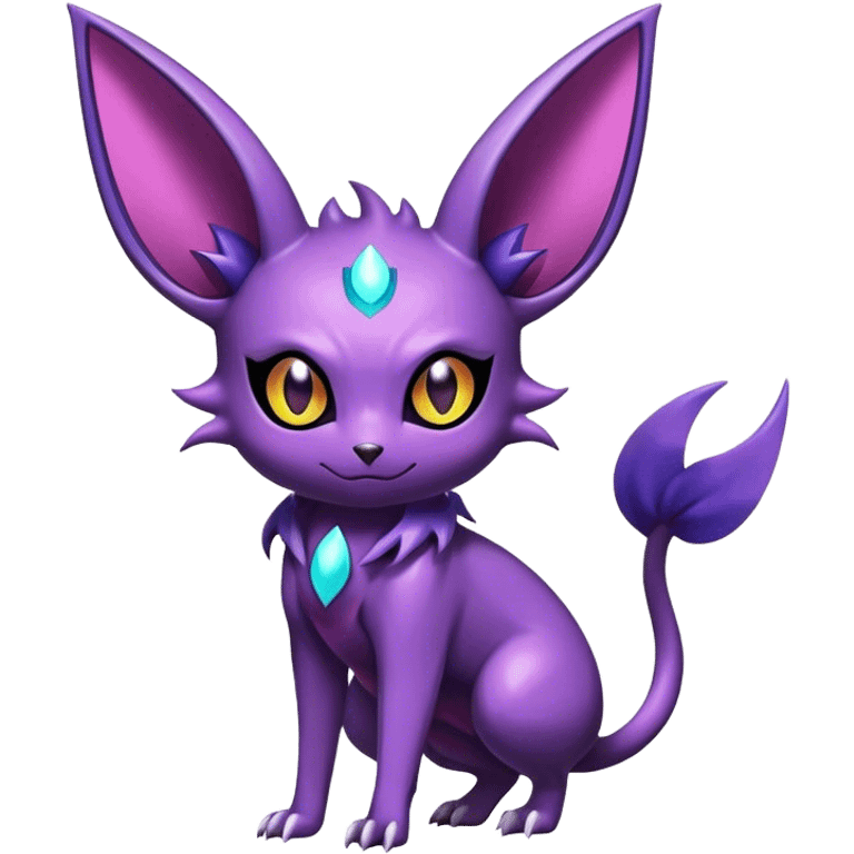 Shiny Dark Noibat-Espeon-Haunter-Umbreon-Nidorino-fusion-hybrid full body emoji