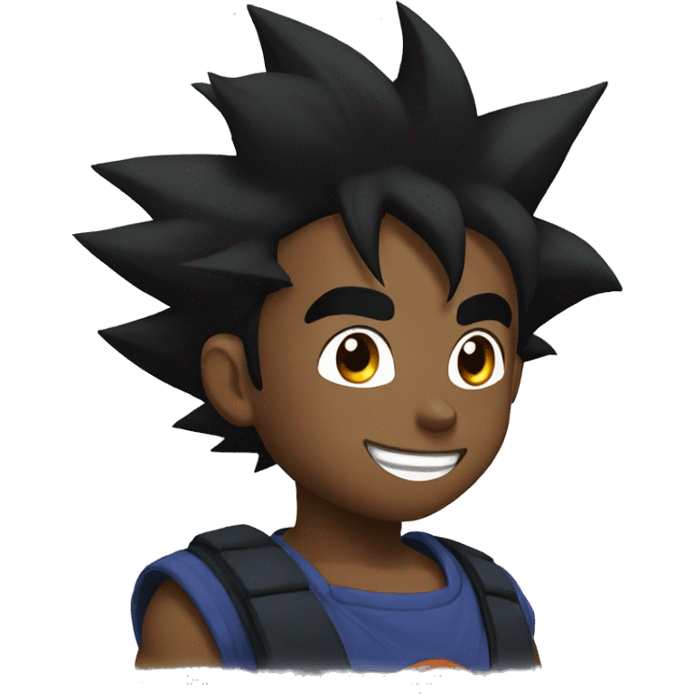 Black Goku smiling  emoji