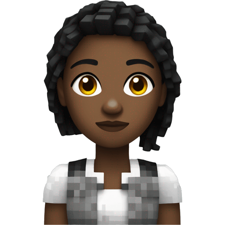 black young woman in minecraft style emoji