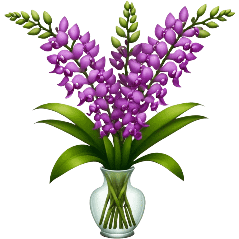 super big bouquet Rhynchostylis Orchid, stem, leaf emoji