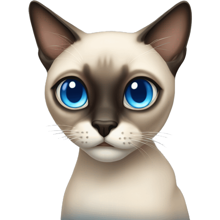 siamese cat with blues eyes and dark face  emoji