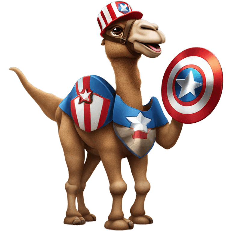 Captain America as a camel ordering Little Caesars emoji