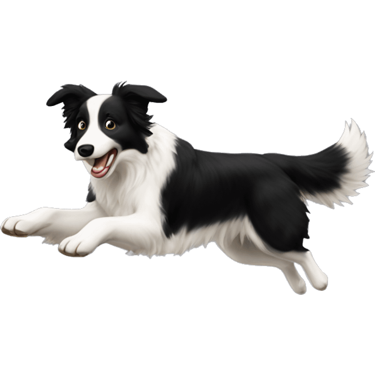 Border collie jumping over anvil emoji