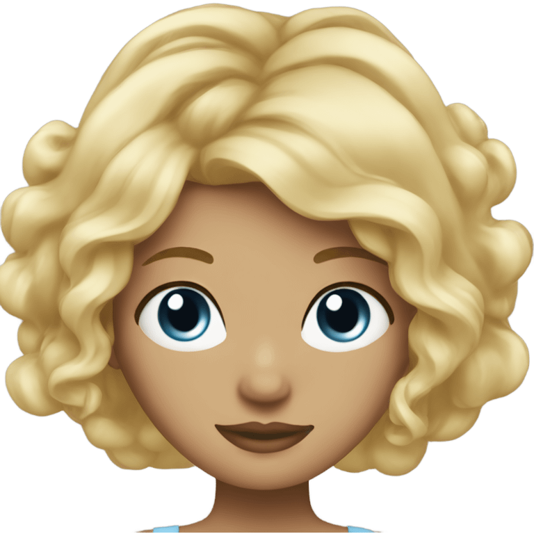 Big voluminous blowout blond girl emoji