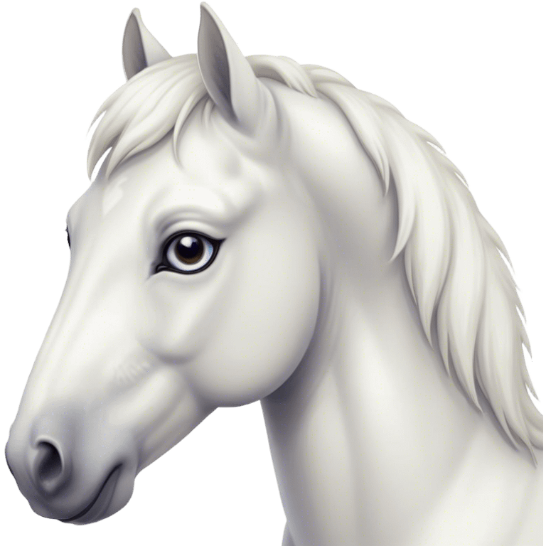 beautiful white horse closeup portrait emoji