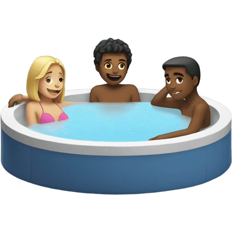 Girl and boy sitting in a Jacuzzi emoji