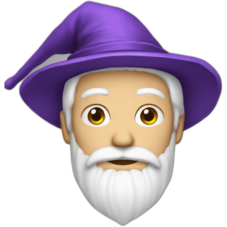 wizard purple hat with white beard emoji