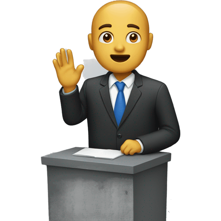 A man speaking in speaker  emoji