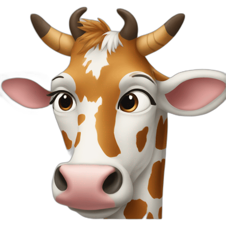 Vache sur girafe emoji