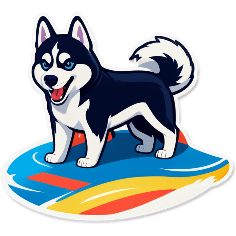 Husky surfing on a bed  emoji