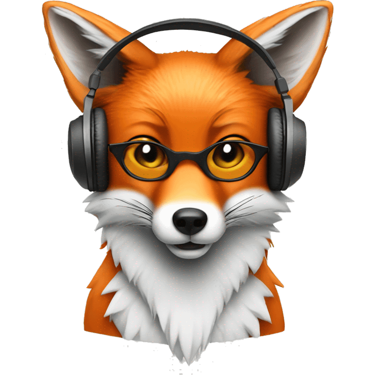 fox in headphones, enjoying music emoji